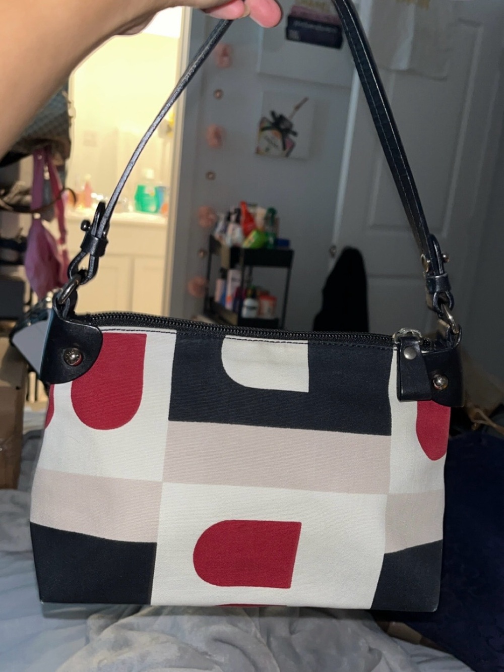 Bally Limited Edition Vintage Switzerland Blaffa Geometric Print Bag